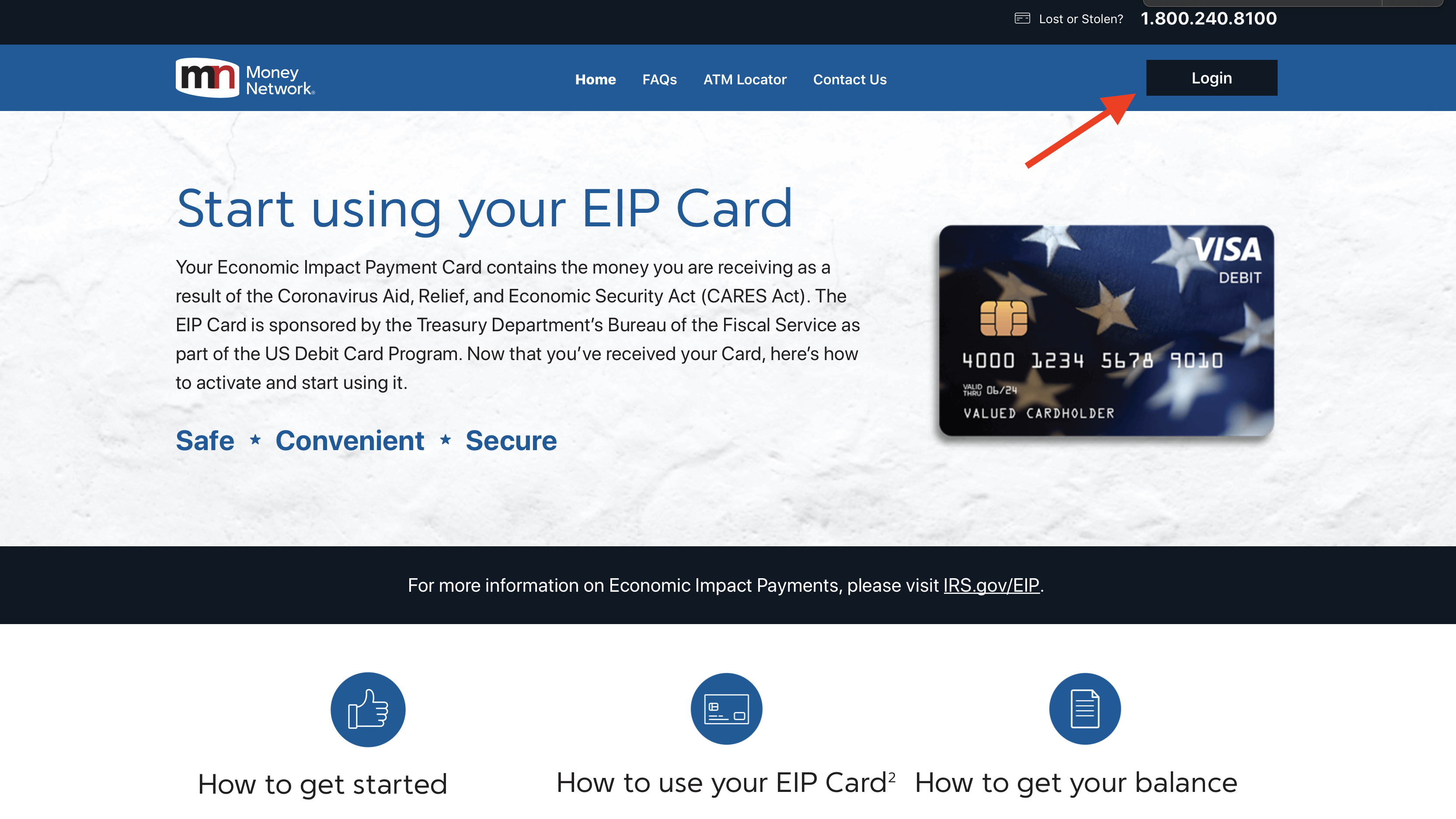 How to Login EIP Debit Card Online Account